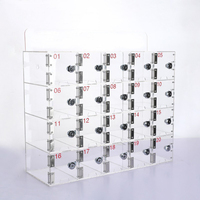 Armoire de rangement murale pour téléphones portables en acrylique transparent avec serrures de porte et clés Boîte de rangement pour téléphones portables en acrylique
