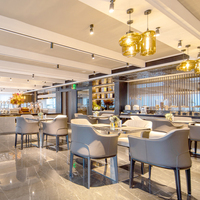 JEILI Muebles de Cafetería Personalizados, Diseño de Cafetera, Muebles de Restaurante, Juego de Mesa y Sillas de Mármol
