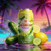 Vodka con Pepino Personalizado de Alta Calidad, 7.5% ABV, 500ml, Sabor Natural, Bebida Carbonatada Lista para Beber, en Lata o Botella, Cóctel