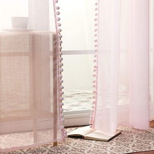 <span class=keywords><strong>Amazon</strong></span> Venta caliente ojal superior perspectiva chica habitación decorativo rosa de gasa pura cortinas de la ventana - Product Image 3