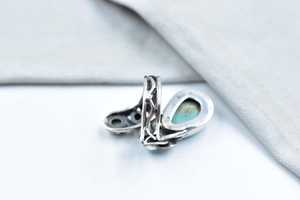 Handmade Turquoise Sterling Silver <b>Adjustable</b> <b>Ring</b> Natural Gemstone Jewelry for Women Wholesale - Product Image 2