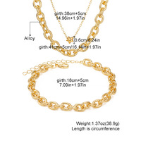 Ensemble collier et bracelet Star Padlock en alliage avec fermoir mousqueton, bijoux de mode pour le quotidien, vente en gros