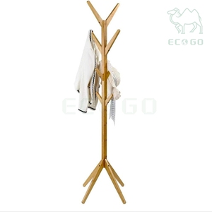 <b>Corner</b> Free Standing Bamboo Cap Garment Clothes Display Rack Storage Organizer Coat Hanger Stand - Product Image 1