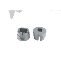 Manchon de couplage en aluminium sablé usiné CNC sur mesure OEM/ODM, moyeu de connexion en alliage d'aluminium à alésage carré, pièces mécaniques