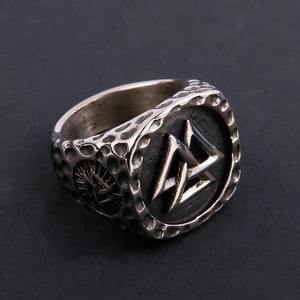 Viking Valknut Men's <b>Stainless</b> <b>Steel</b> <b>Ring</b> Norse Runes Odin Symbol Gold Plated Punk Fashion Charm Jewelry Anniversary Accessories - Product Image 5