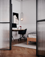 Visualisation d'intérieur d'appartement contemporain, plan d'étage 2D, dessin CAO, service de rendu d'intérieur 3D
