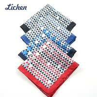 Mouchoir de poche personnalisé pour homme à pois en polyester, doux, tissé, avec ourlet roulé à la machine