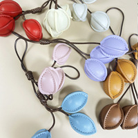 Meerdere kleuren PU lederen fruitzaadjes hanger met olieverf & met lang koord handgemaakte tas mode hanger hangende decoratie