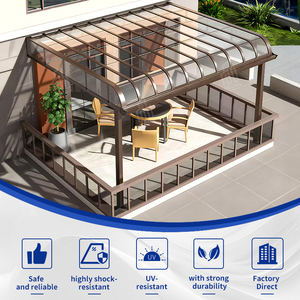 Abri de jardin extérieur <span class=keywords><strong>avec</strong></span> <span class=keywords><strong>moustiquaire</strong></span> intégrée et couche en polycarbonate et aluminium, idéal pour patio et jardin - Product Image 4