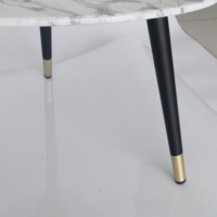 Moderne élégant design rabattable motif marbre table basse table d'appoint avec des jambes en bois