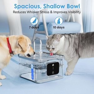 Fuente Inteligente Ultra Silenciosa para Gatos, de Acero Inoxidable 304, 2.5L, con Sensor y Ventana de Nivel de Agua, Precio de Fábrica al por Mayor - Product Image 3