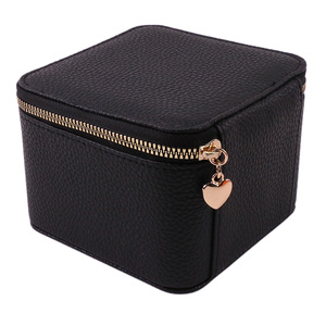 Modern Black Brown Pink White PU Travel <strong>Jewelry</strong> Organizer Case with <strong>Mini</strong> Tray for Ring Earring Necklace Storage <strong>Mini</strong> <strong>Jewelry</strong> <strong>Box</strong> - Product Image 4