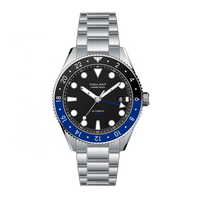 Reloj de Pulsera Chino al por Mayor, de Acero, Automático, Mecánico, para Hombre, Marcas de Lujo, con Bisel de Cerámica, GMT, para Mujer