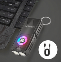 Senter Mini EDC LED Tahan Air IP65 USB Isi Ulang dengan Sinar yang Dapat Disesuaikan, Jangkauan 100m, SOS/Kedip, 1000 Lumens, Aluminium