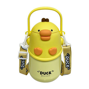 Vaso de acero inoxidable aislado de alto valor estético, taza de agua tonta bonita para estudiantes de gran capacidad, correa de hombro conveniente - Product Image 1