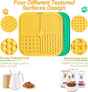Paquete de 2 alfombrillas para lamer perros, ventosas, almohadilla para lamer mantequilla de maní, alivio de la ansiedad, reductor de aburrimiento, cuenco para mascotas para el baño - Product Image 2