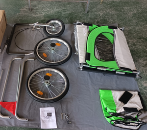 क़िंगदाओ पालतू ट्रेलर गाड़ी Foldable कुत्ते बिल्ली साइकिल ट्रेलर 1 में 2 के लिए बाइक साइकिल ट्रेलर घुड़दौड़ पालतू डॉग कार्ट - Product Image 5