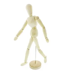 Bview Art Supplies Artist Drawing Wooden Human Body 8 10 12 16 Inch Tall Wooden Mannequin Artist Manikin with Stand