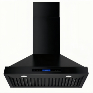 30" 1000m/hr Ducted Slim Range Hood Remote Touch Sensitive Electronic Control Wall Mount Black Stainless Steel Hotel Use - Product Image 1