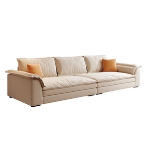 Italian Minimalist Tech Fabric <b>Sofa</b> Three Seater Light Luxury Modern Simple Straight Line Design <b>For</b> Small Apartments - Product Image 4