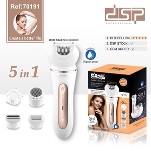 เครื่องกำจัดขน DSP LadySoa Pro 5 in 1 กันน้ำ IPX6 แบตเตอรี่แบบชาร์จได้ สำหรับชุดอุปกรณ์ดูแลผิวผู้หญิง - Product Image 1