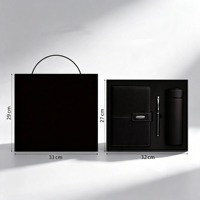 Ensemble cadeau d'entreprise haut de gamme en cuir PU avec impression ou gravure de logo personnalisé, gobelet isotherme en acier inoxydable et clé USB