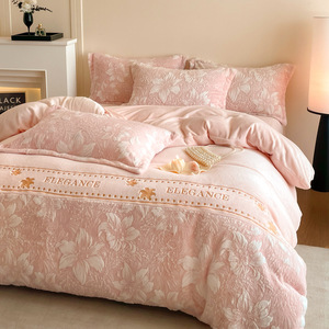 Ensemble de literie en polaire de lapin côté A et en velours de polaire de lait côté B, vente en gros, sur mesure, taille double, queen, king pour l'hiver - Product Image 2