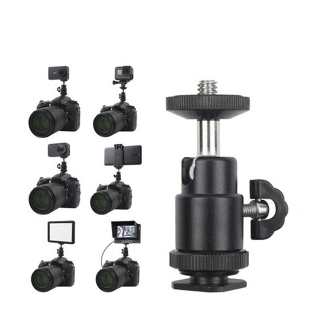 Hot Sale Gimbal Ball Head Tripod Ball Head with Cold Shoe Mount Adapter Bracket for Camera Tripod