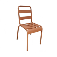Silla de Jardín Moderna para Exteriores, Resistente al Agua, Apilable, de Hierro con Recubrimiento en Polvo, para Patio, Eventos, Titan