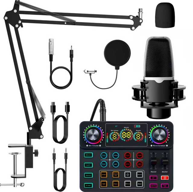 Professional Live Streaming Kit - Intelligent Audio Sound Card & Microphone for Broadcasting, Vlogging & Online Content
