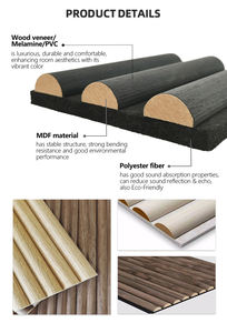 Gürültü kontrolü oteller okulları için Modern yarı dairesel ses geçirmez ahşap akustik paneller dekoratif kaplama ahşap sergi duvarı paneller - Product Image 4