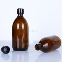 Offre Spéciale 500ml bouteille en verre ambré bouchon à vis oral liquide sirop contre la toux couvercles inviolables usage pharmaceutique écran imprimé vide