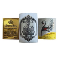 Etiqueta Adhesiva Metálica Ecológica, Impermeable, con Impresión en Relieve, para Botellas de Bebidas, Vino, Cerveza, Whisky y Café, con Logotipo Personalizado
