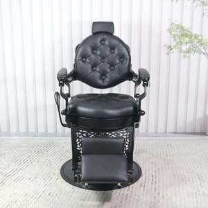 2026 Wholesale Price Luxury Aluminum Frame Vintage Gold Hair Salon Furniture Barber <b>Chair</b> <b>for</b> Men - Product Image 5