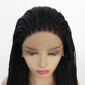 Tresses sans nœuds poshglad perruques tressées courtes, boho boîte sans nœuds tresses perruque blonde perruque afrique dentelle avant avec frange critique express - Product Image 3