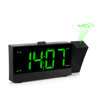 Modernes 1,8 Zoll LED-Display Elektronische Projektions-Digitaluhr PLL FM-Radio Dualer Wecker USB-Ladeanschluss 12-Stunden-Anzeige