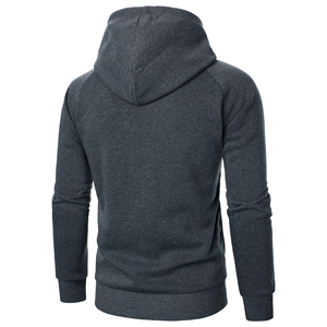 Sweat à capuche pour homme, couleur unie, manches longues, fermeture éclair latérale, design tendance, automne-hiver - Product Image 3