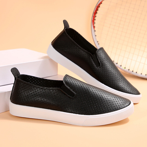 Zapatos <span class=keywords><strong>de</strong></span> mujer, <span class=keywords><strong>zapatillas</strong></span> planas, zapatos casuales con cordones para exteriores, zapatos planos blancos abiertos - Product Image 4