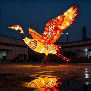Personalizzato rosso incoronato lanterna tradizionale uccello cinese LED impermeabile decorazione riutilizzabile per feste culturali di natale giardino - Product Image 5