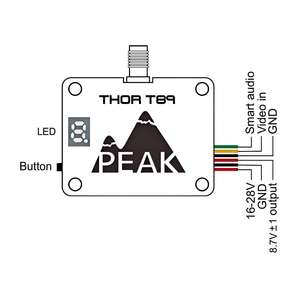 THOR T89 8.0-8.8GHz FPV VTX 25mW-4000mW Adjustable Power 40 Channels <b>Wireless</b> Video <b>Transmitter</b> Support Pit Mode - Product Image 3