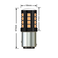Ampoule LED Super Lumineuse M2 W21w 3157 3156 1157 BAU15S 15w 1500LM avec Projecteur, Remplacement pour Clignotant et Feu Antibrouillard Sans Erreur