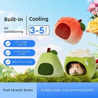 Rumah Pendingin Hamster Bertema Buah Keramik Desain Leci Pir Kelapa Grosir MOQ 5