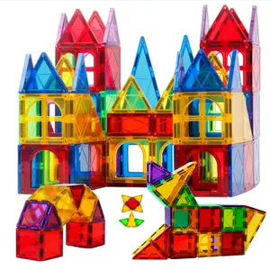 Jasonwell 65pcs Magnetic Tiles Building Blocks 3D Construction Set Magnet  Toys Preschool STEM Toy For Kids Toddlers 