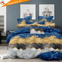 Parure de lit en polyester 100 % de haute qualité avec motif géométrique, draps douillets pour la maison, ensembles de draps, housse de couette à impression personnalisée, vente en gros