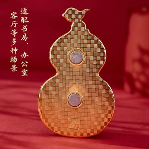 Aimants de réfrigérateur en alliage de cuivre, motif gourde du Zodiaque chinois, cent bénédictions, cadeau créatif de décoration culturelle pour la maison - Product Image 4