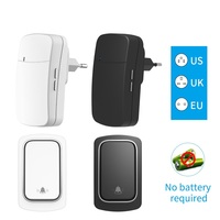 Sonnette intelligente connectée sans fil, auto-alimenté, sans batterie, 1 transmetteur, 1 récepteur