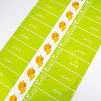 Étiquette étanche personnalisée en vinyle pour produit alimentaire fruit, impression UV, autocollant de logo rectangulaire pour emballage en durian