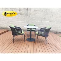 Açık Cafe restoran mobilya yemek seti veranda modern tasarım halat dokuma yemek sandalyesi yastık ile