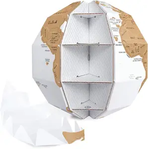 3D Scratch Globe Off Weltkarte mit einzigartigem Zubehörset