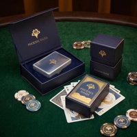 Boîte-cadeau familiale PHOENIX OASIS personnalisée, écologique, durable, cartes à jouer, cartes de poker, logo personnalisé, finition vernie
